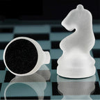 Handcrafted Chess Pieces - Portable Travel Sets - Bonus Glass Checkers Pieces - Educational Board Game Toy with 4 Damping Pads 3 Siz