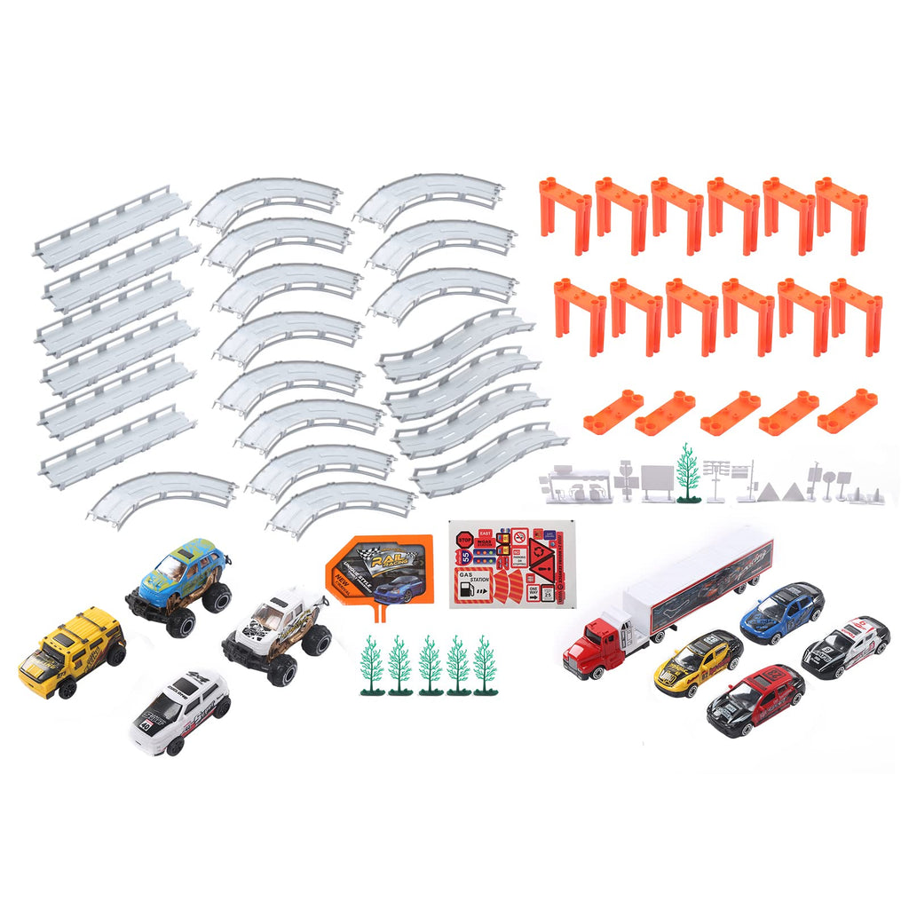 Assembly Track Toy Set with 9 Cars for Kids (CM557-50 Racing car)
