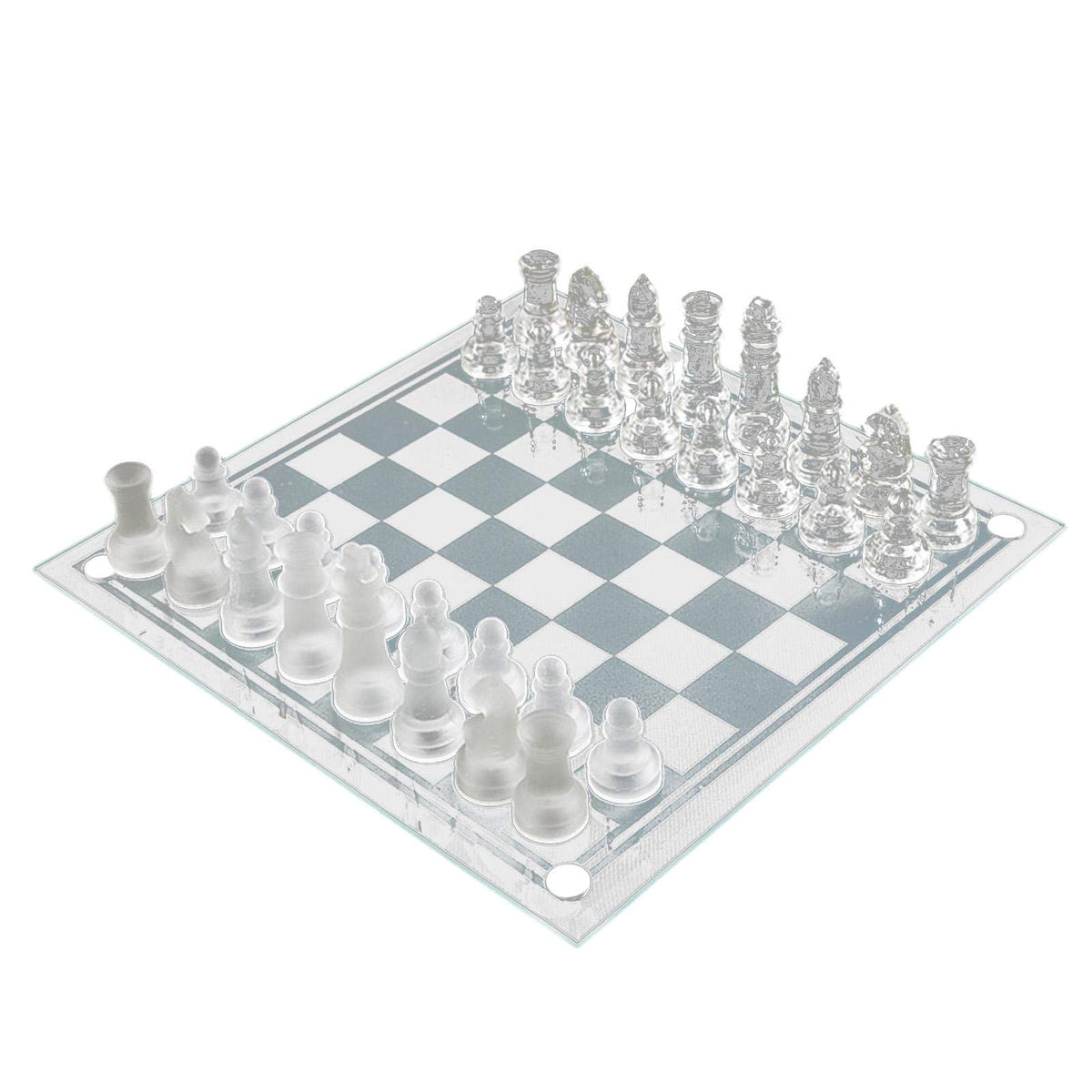 Handcrafted Chess Pieces - Portable Travel Sets - Bonus Glass Checkers Pieces - Educational Board Game Toy with 4 Damping Pads 3 Siz