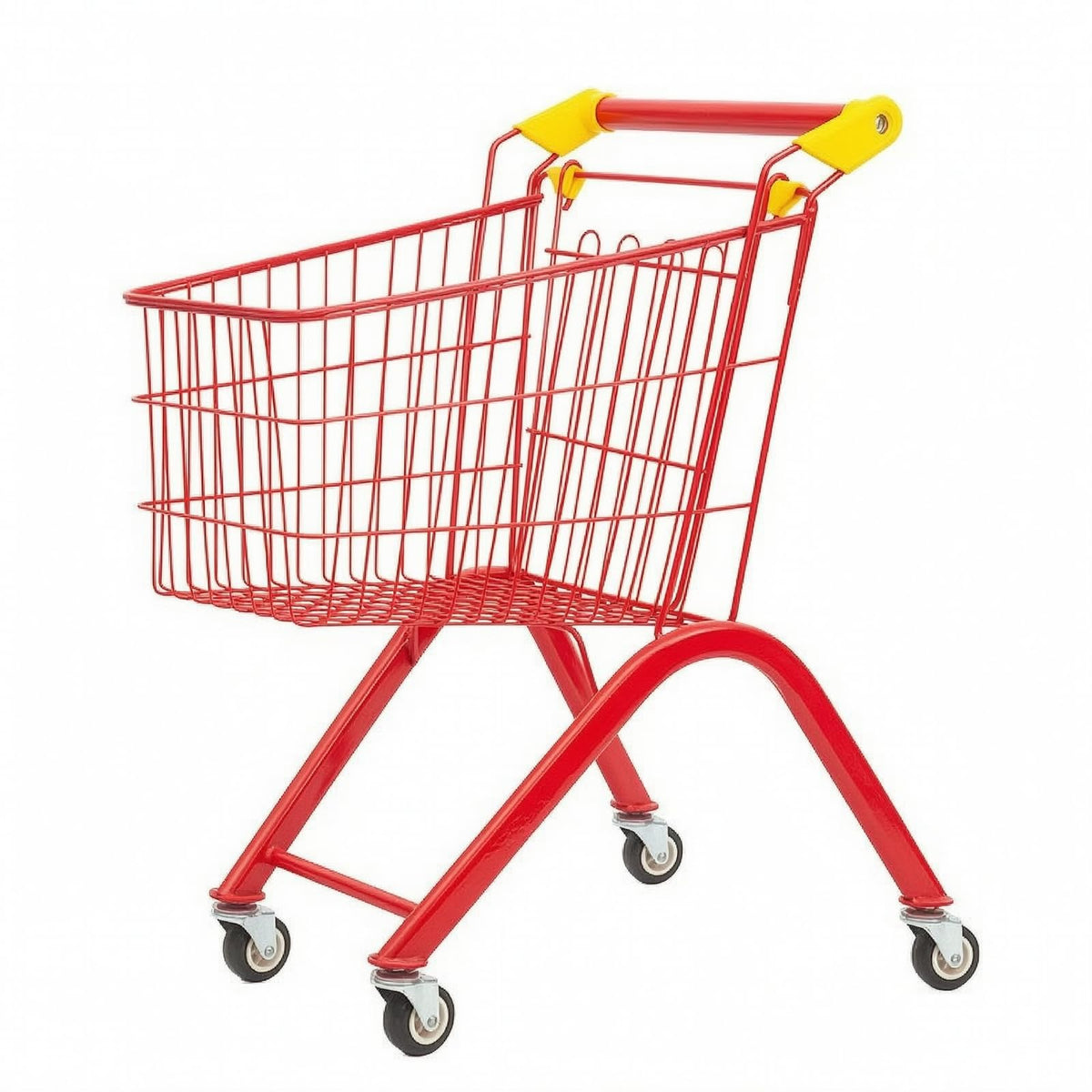 Childrens Metal Shopping Cart Toy with Spacious Wire Basket and Maneuverable Wheels for Interactive Role Play Games Suitable for Preschool Boys Girls Age, Blue, 65CM Foldable