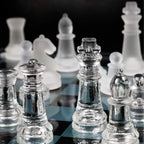 Handcrafted Chess Pieces - Portable Travel Sets - Bonus Glass Checkers Pieces - Educational Board Game Toy with 4 Damping Pads 3 Siz