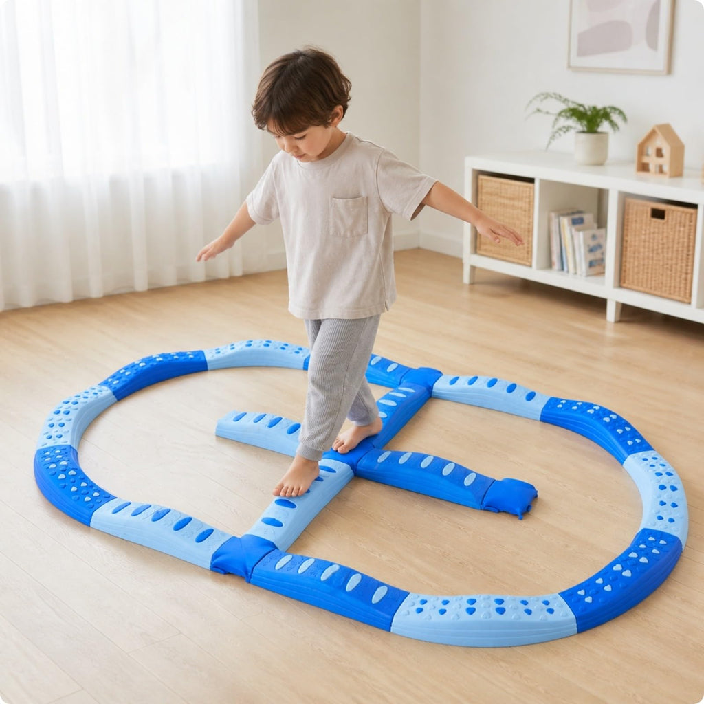 20 Pieces Textured Balance Training Course Anti-Slip Sensory Stepping Stones Set Indoor Outdoor Active Play Toy for Young Children, Style D