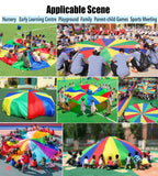 1-12M Kindergarten Rainbow Parachute Toy, Kids Balance Coordination Teamwork Game Gymnastics Parachute, Lightweight and Easy to Operate (Size : 11m/36.08ft)