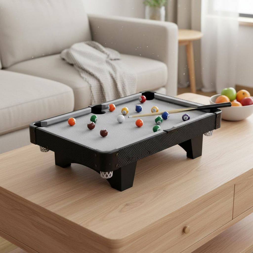 Colaxi Children Billiards Game Tabletop Toy with Ball Set Cues Triangle Frame and Resin Material for Family Interaction and Entertainment Suitable for Holiday Gatherings