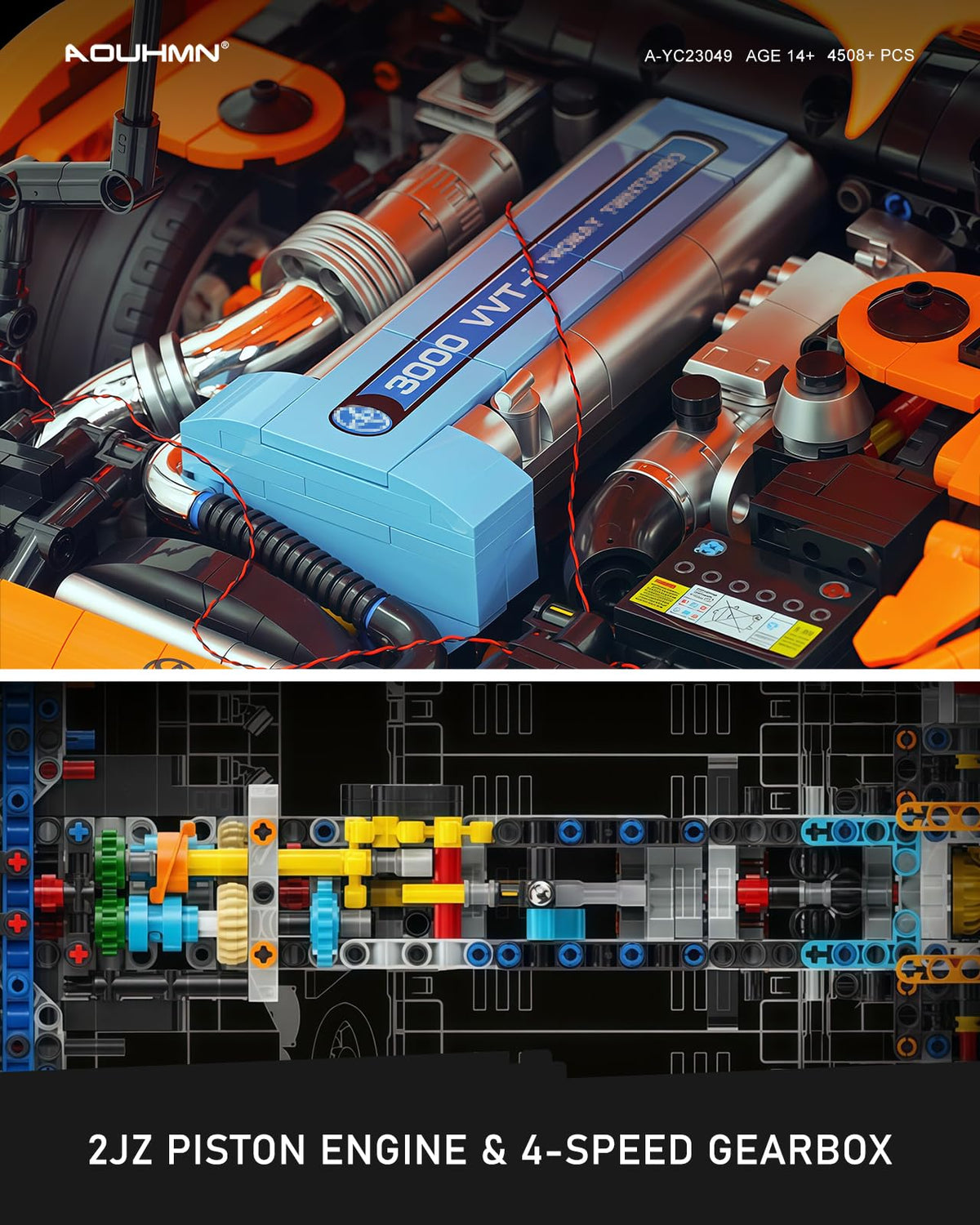 A80 MK4 Race Car Building Set, Inspired by Movie, A-YC23049