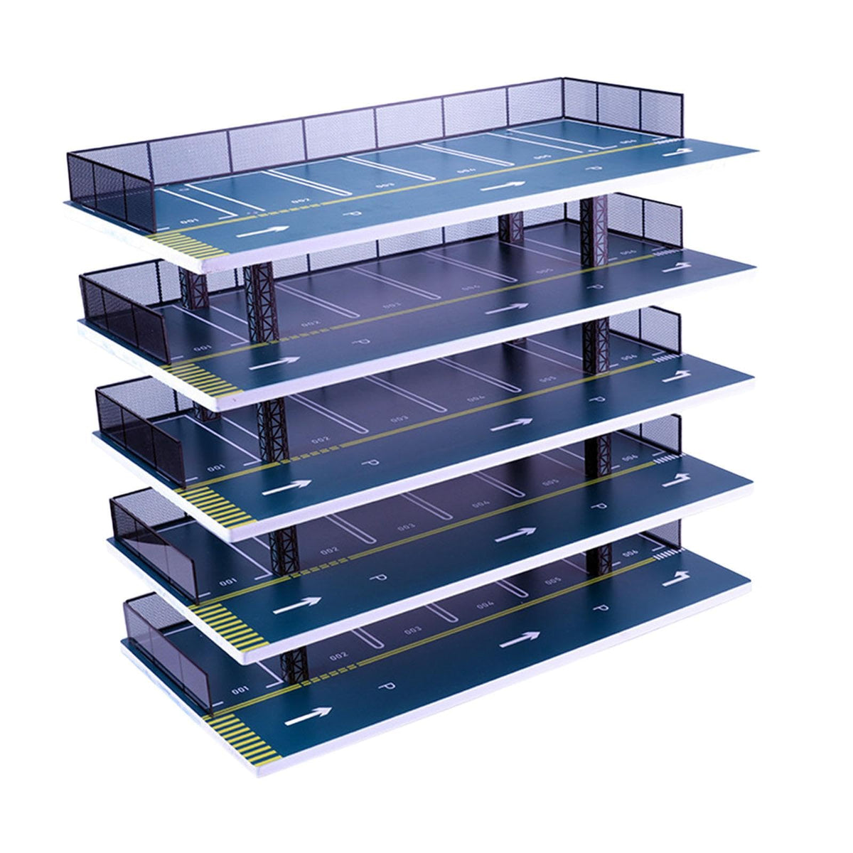 harayaa Car Model Display Case 1 32 Toy Car Display Cabinet Scenery Model Multilayers Parking Lot Model Scene Showcase 1/32 Model Car Parking Lot Desktop, 5 Layers