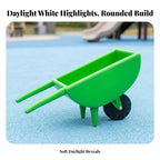 Children Push Cart Toy with Single Wheel Long Front Handles Deep Open Tub Molded Body Built in Support Legs Suitable for Outdoor Garden Role Play, Yellow