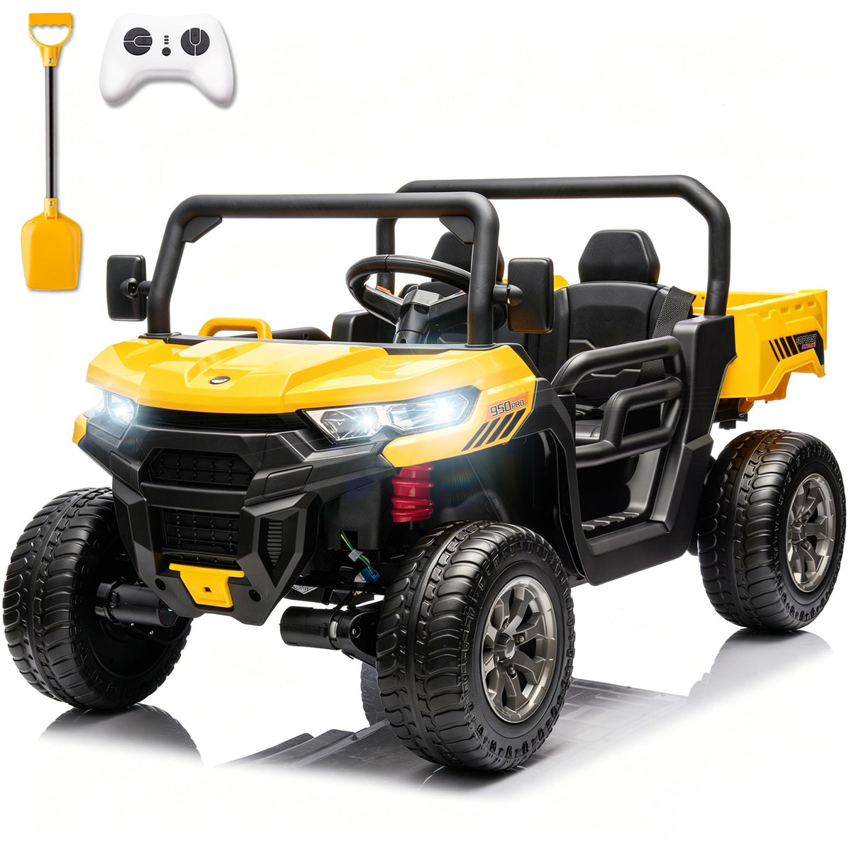24V Ride on Toys for Kids 4-8, 2 Seater Electric Car with Dump Bed, Red