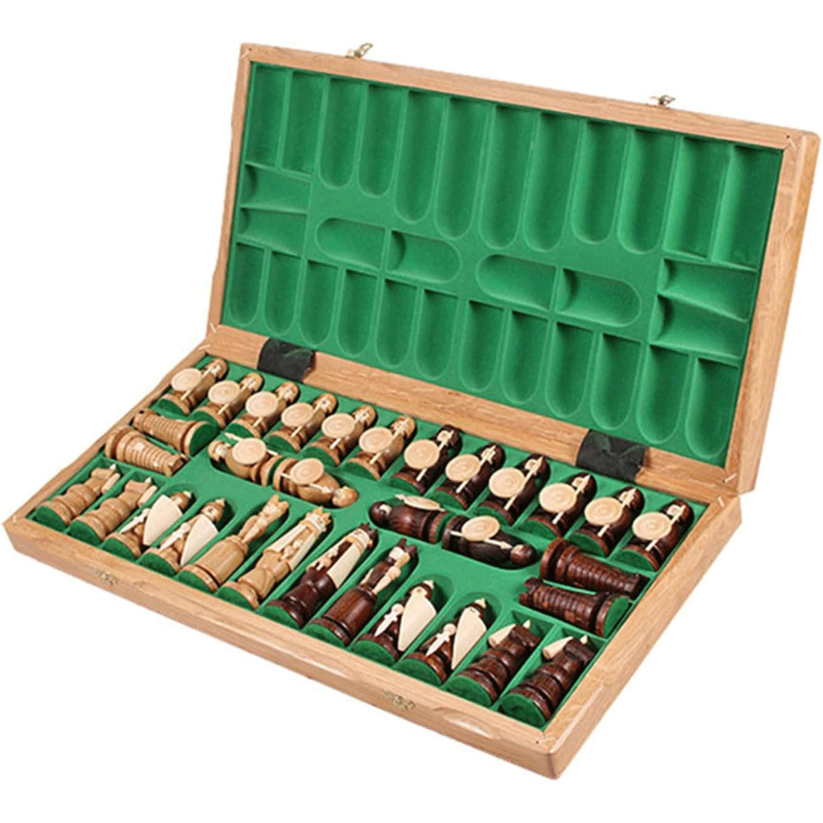 GAENZA New Luxury Professional Chess, Chess Set with Solid Wood Chess Pieces and Storage Slots, Board Games for Kids and Adults Toys