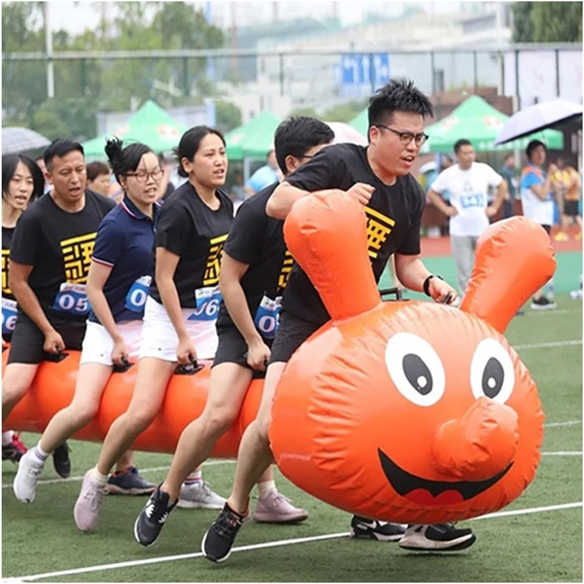 Fun Games Inflatable Toys Equipment Team Building 1pc(Blue,7 Seats)