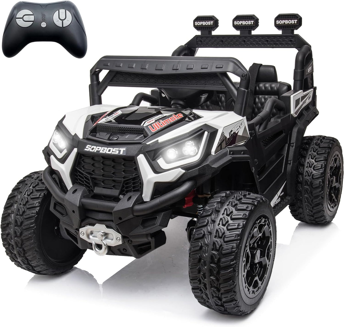 24V Kids Ride On UTV with Remote Control, 2WD/4WD Switchable, Green