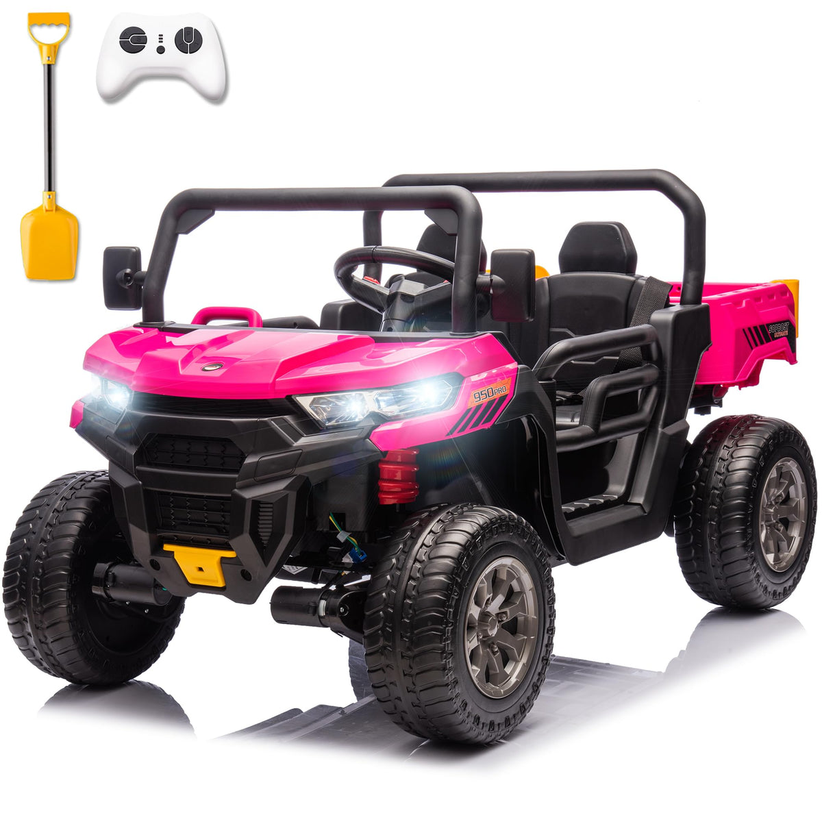 24V Ride on Toys for Kids 4-8, 2 Seater Electric Car with Dump Bed, Red