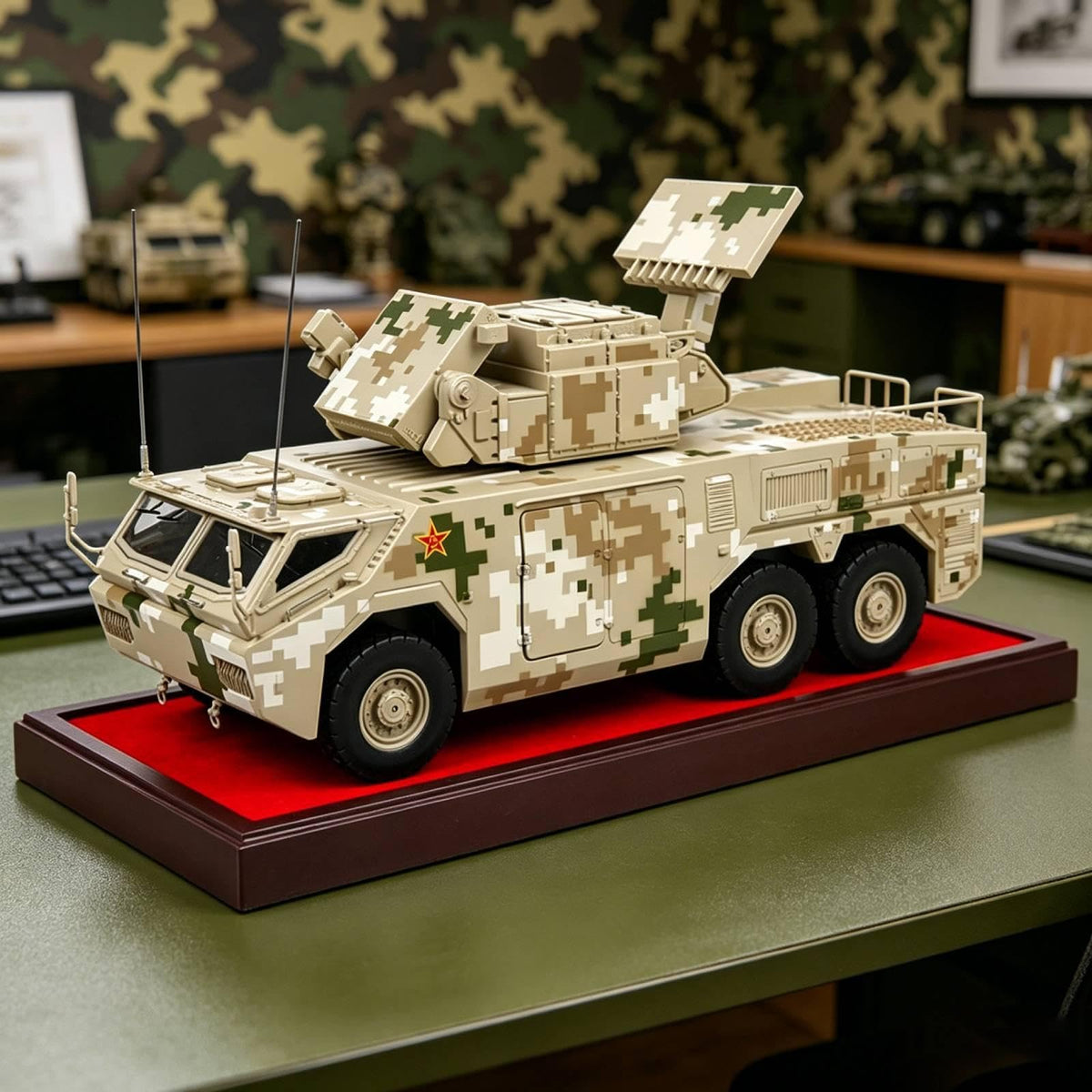 Armored Vehicle Car Model DIY Simulation Transport Truck Battle Vehicle Toy Miniature Hours of Entertainment Suitable for Children Boys