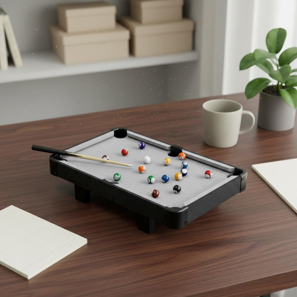 Children Billiards Game Table Toy with Cue Balls and Triangle Rack for Developing Hand Eye Coordination and Parent Child Interaction Suitable for Family Gatherings Home Entertainment