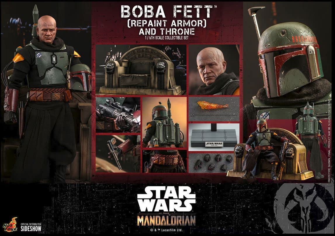 Hot Toys Star Wars Mandalorian TMS056 Boba Fett Repaint Armor & Throne 1/6 Figure