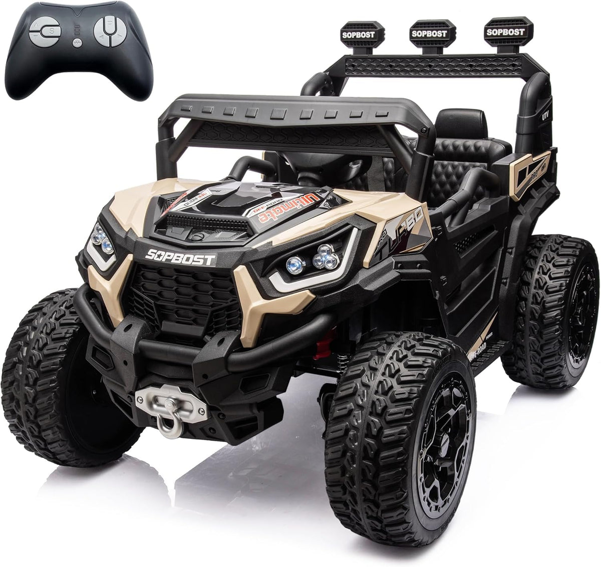 24V Kids Ride On UTV with Remote Control, 2WD/4WD Switchable, Green