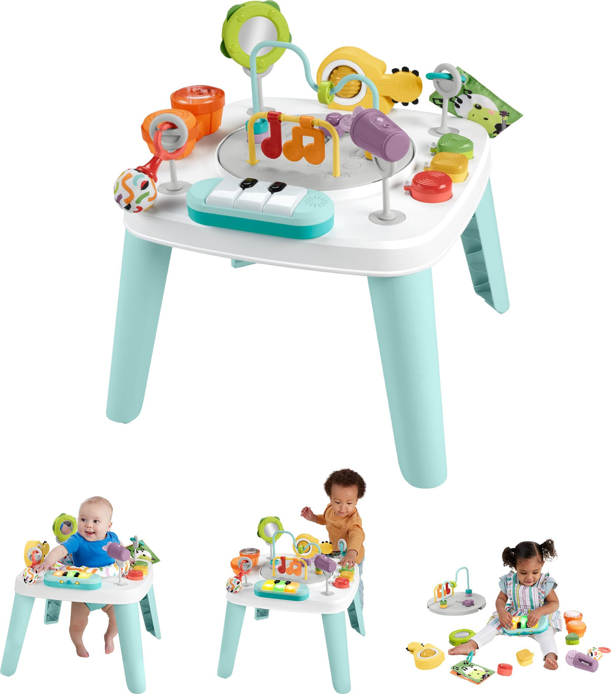 Fisher-Price Baby to Toddler Toy 3-in-1 Hit Wonder Activity Center & Play Table with Music Lights & Developmental Activities