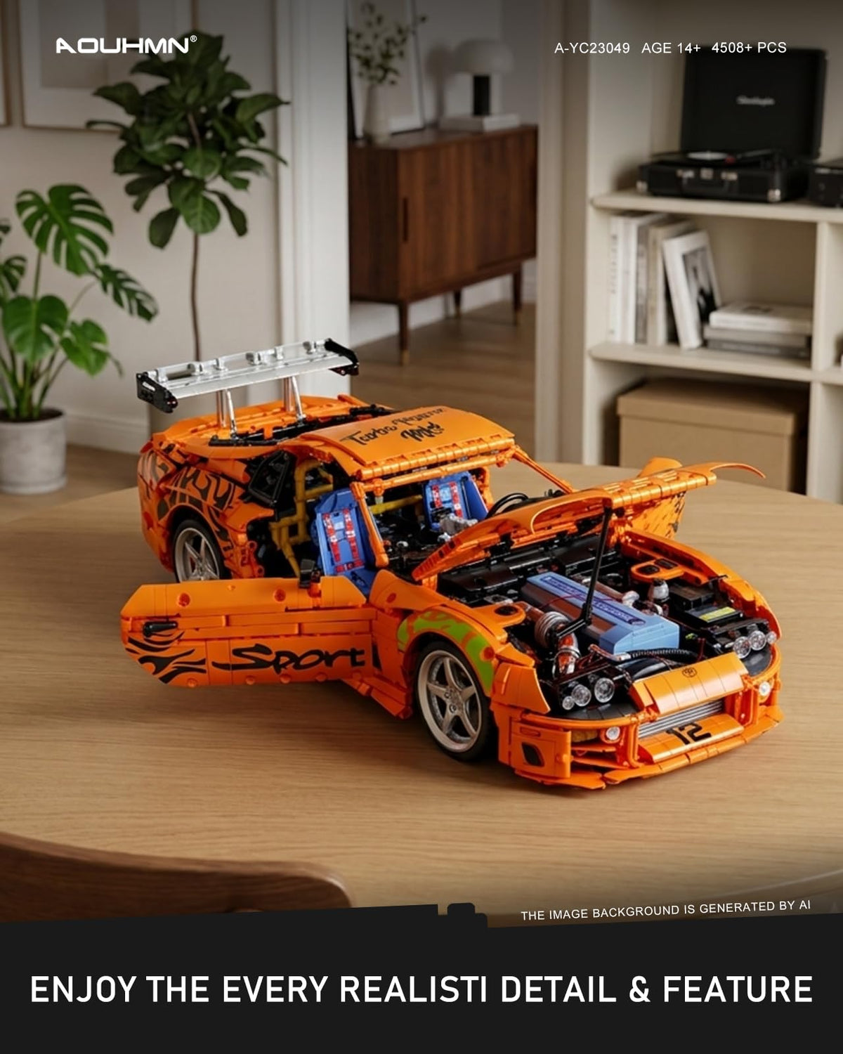 A80 MK4 Race Car Building Set, Inspired by Movie, A-YC23049