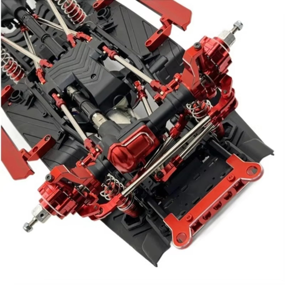 for HB for Toys R1001 R1002 R1003 1/10 Metal Portal Axle Gear Housing Diff Cover Axle Mount Drive Shaft Link Kit RC Car Upgrade Parts RC Car Parts(Red)