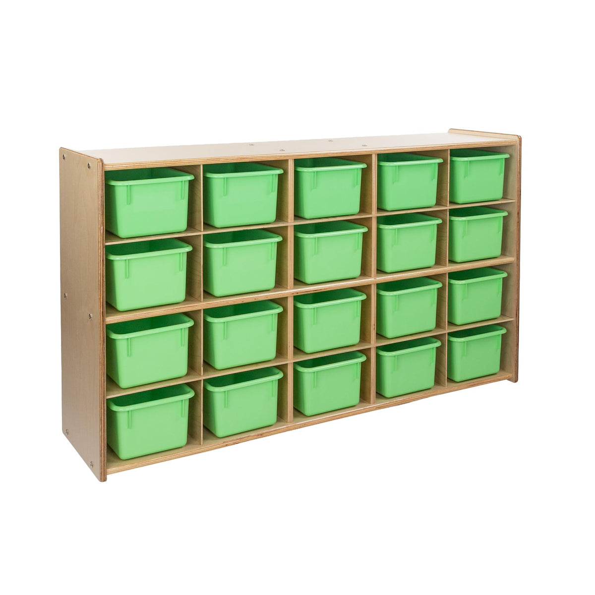 Contender Cubby Preschool Shelve for Classroom Storage Shelf with 20 Assorted Base Color Trays Best for Toy Storage, Stationary Organizer Perfect for Classrooms