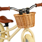 Bigjigs Toys Cream Balance Bike with Basket - Pedal-Free Toddler Bikes, Training Bicycles, Learning Cycling, Fun Outdoor Activity, Gifts for Children Aged 3+