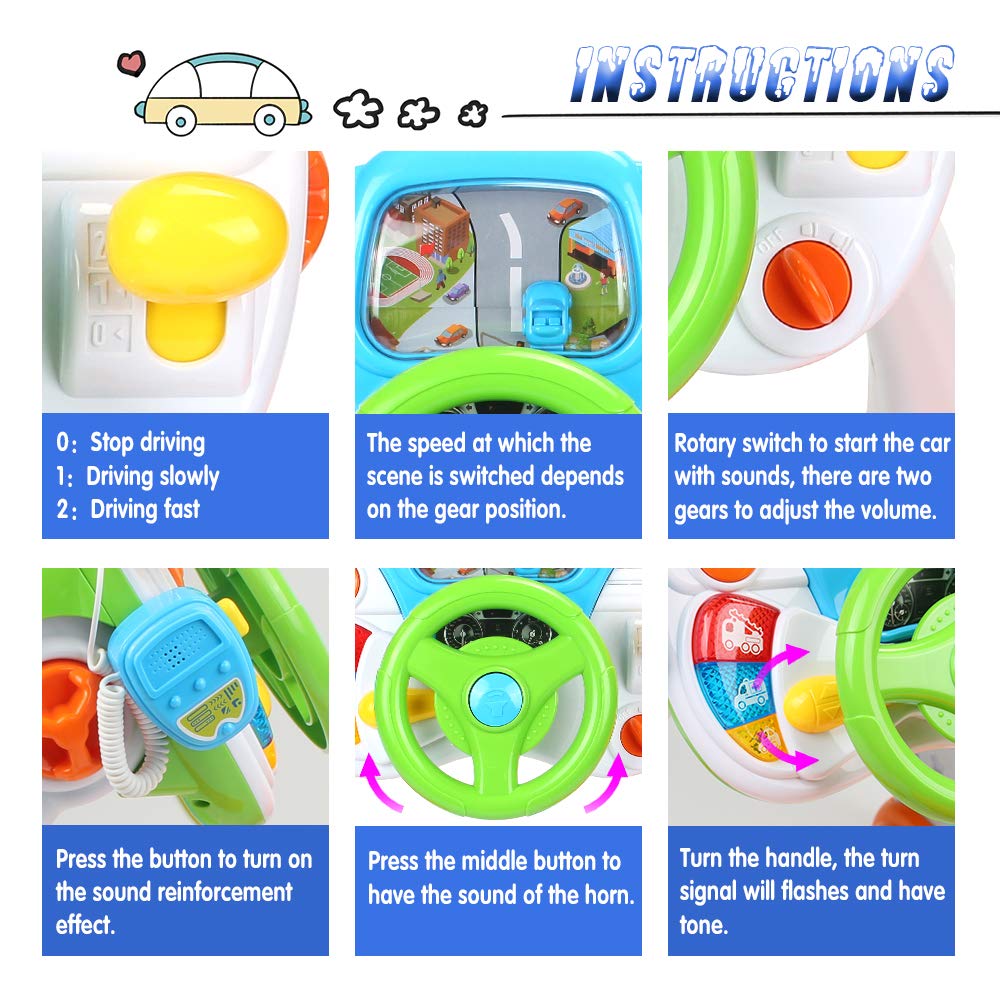 AMOSTING Ride On Car Toy for Toddlers, Pretend Play Driving