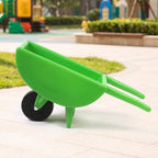 Children Push Cart Toy with One Wheel Long Handles Deep Open Carrier Sturdy Molded Construction Two Support Legs Suitable for Young Children Outdoor Fun, Yellow