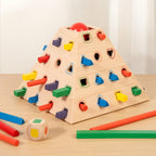 DYNWAVE Children Balance Game Wooden Pyramid Balance Game Toy Stacking Game Puzzle Game Strategy Game with Concentration and Problem Solving Support Suitable