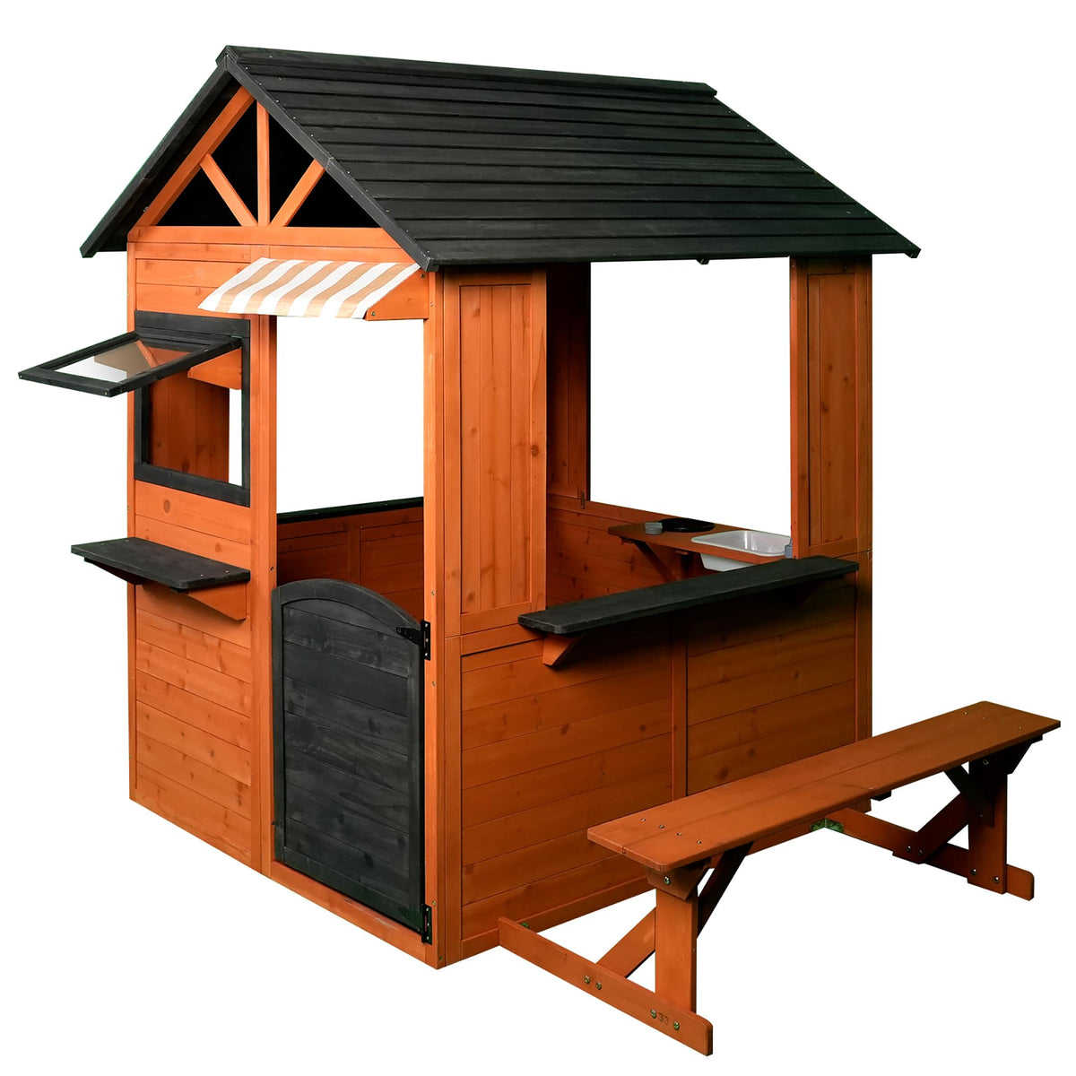 Easy Playhouse Wooden Kids Playhouse - Cedar, Working Door & Windows