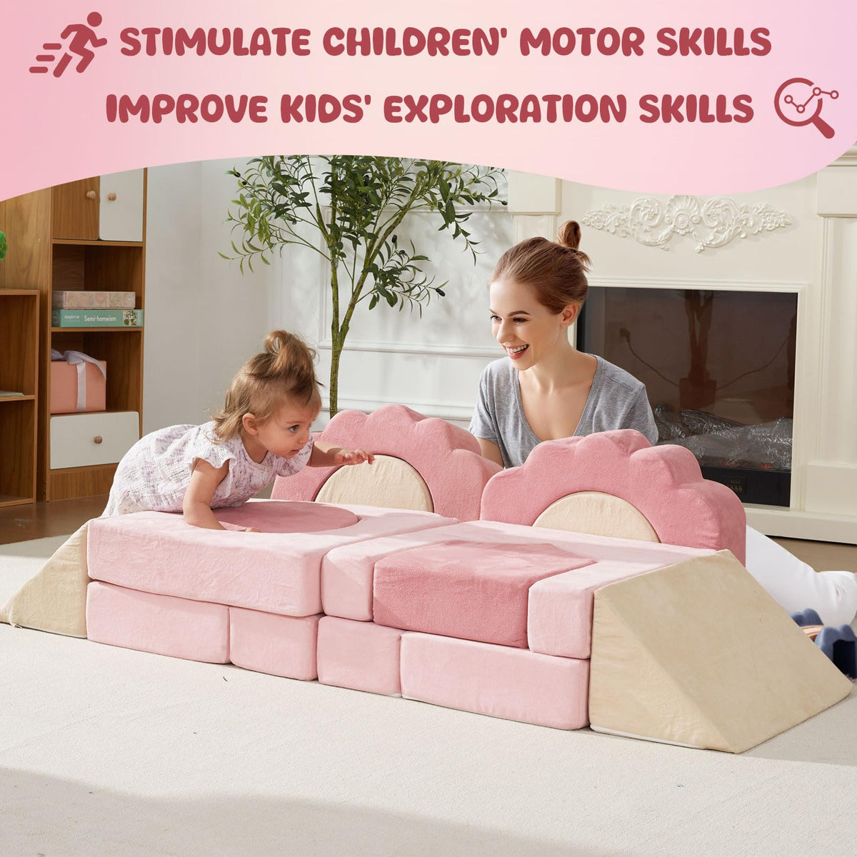 Foam Climbing Toys, 13pcs Soft Play Climbing Blocks