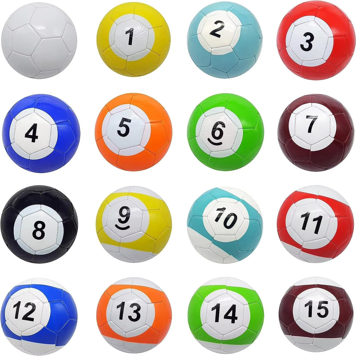 16 Pcs Snooker Balls Soccer Table Game Street Ball Huge Billiards Football for Pool Ball Toy Sport Inflatable,Football Pool Kick Billiards Set
