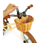 Bigjigs Toys Cream Balance Bike with Basket - Pedal-Free Toddler Bikes, Training Bicycles, Learning Cycling, Fun Outdoor Activity, Gifts for Children Aged 3+
