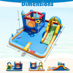 BOUNTECH Inflatable Bounce House Water Slide, Water Bounce House Jump Castle for Kids 3-12 Indoor, Splash Pool, Basketball Hoop, Backyard Fun Water Toys, Blow Up Bouncy Castle with Blower for Outdoor
