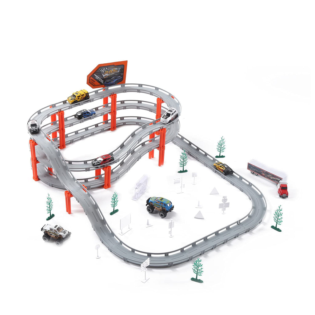 Assembly Track Toy Set with 9 Cars for Kids (CM557-50 Racing car)
