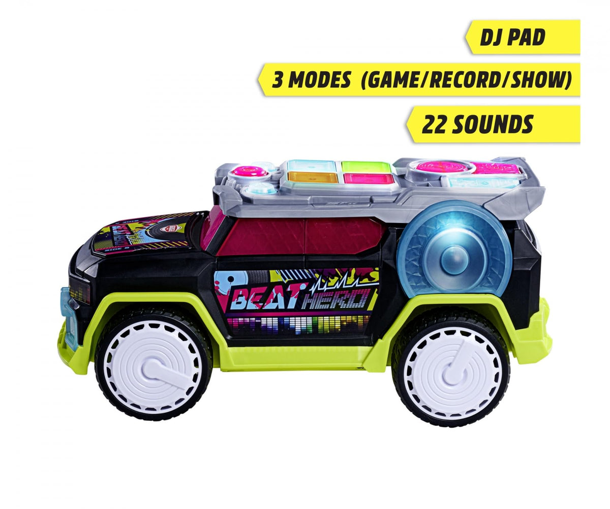 Dickie Toys - Beat Hero 203767001 +3 Years Car with Music Console, 22 Sounds, LED Lights, 3 Game Modes, Streat n Beatz