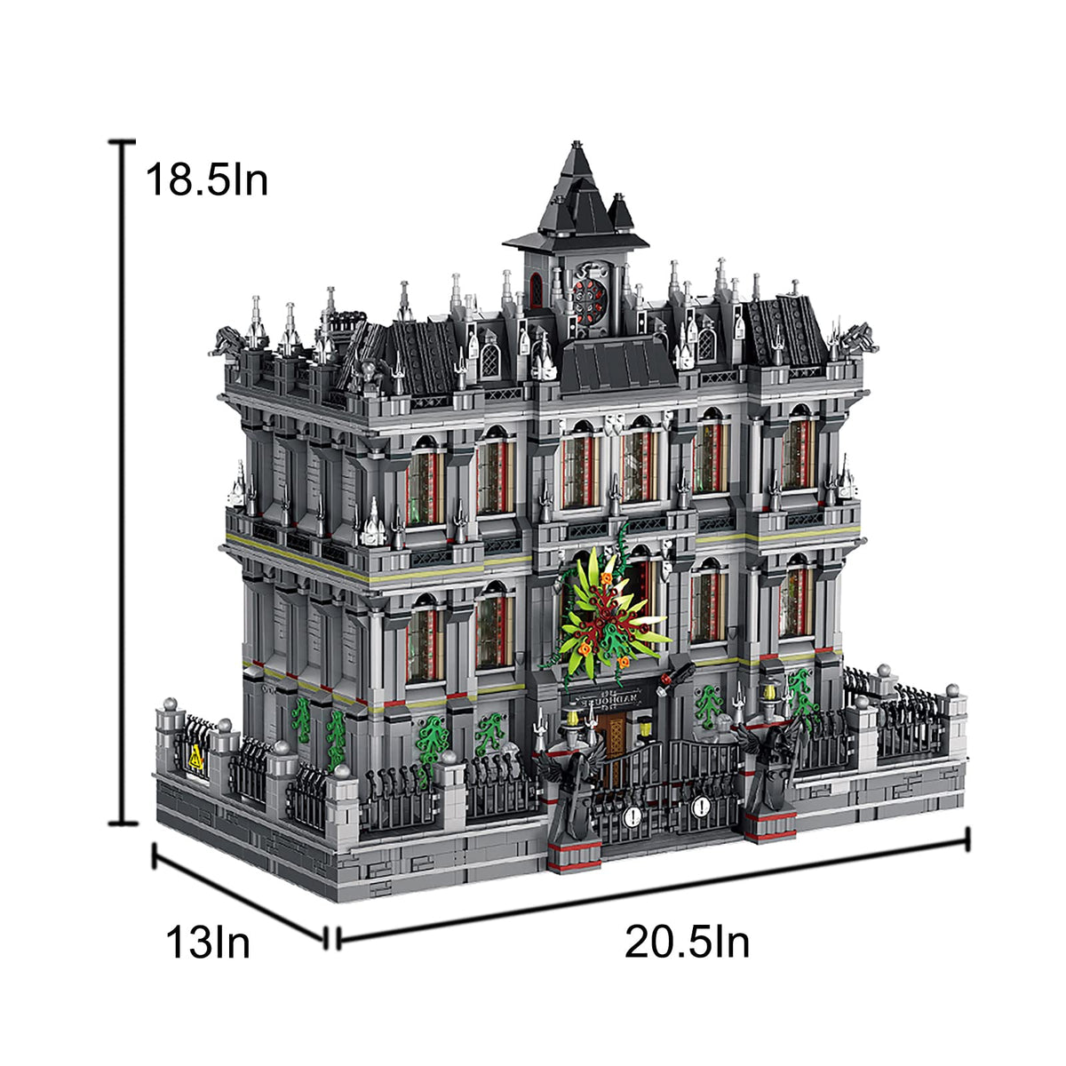 ELAICREE 7537 Piece Three Level Madhouse Modular Building Blocks Bricks Set Insane Asylum Hospital Toy Bricks with an LED Lighting