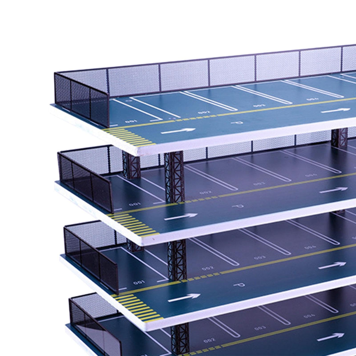 harayaa Car Model Display Case 1 32 Toy Car Display Cabinet Scenery Model Multilayers Parking Lot Model Scene Showcase 1/32 Model Car Parking Lot Desktop, 5 Layers