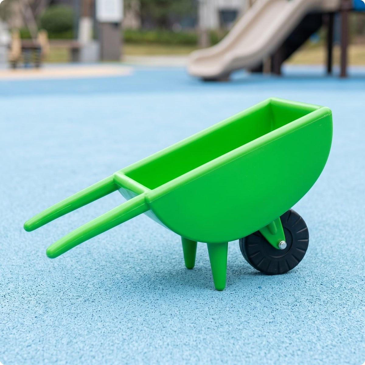 Children Push Cart Toy with One Wheel Long Handles Deep Open Carrier Sturdy Molded Construction Two Support Legs Suitable for Young Children Outdoor Fun, Yellow