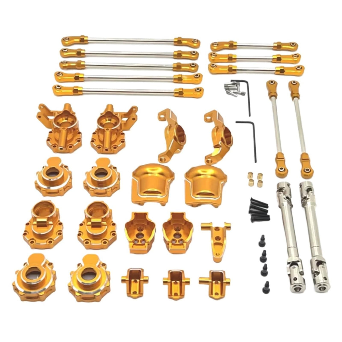for HB for Toys R1001 R1002 R1003 1/10 Portal Axle Gear Housing Diff Cover Axle Mouwnt Drive Shaft Link Kit RC Car Upgrade Parts RC Car Parts(Silver)