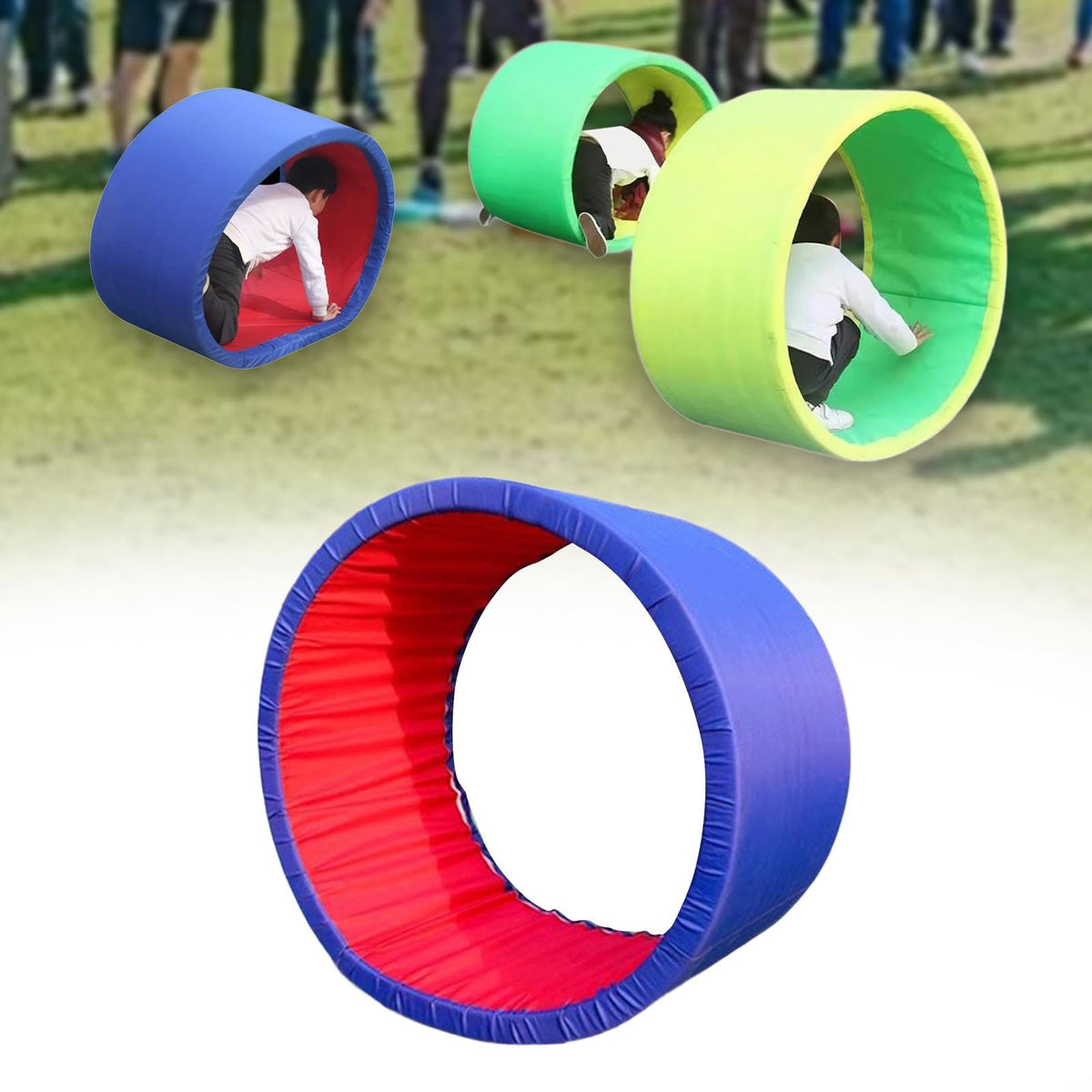 Crawling Circle Rolling Wheel Children's Crawling Toy Sensory Training Equipment Sports Prop Cloth Material Suitable for Parent Child Outdoor Entertai, Blue