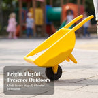 Children Push Cart Toy with One Wheel Long Front Handles Deep Open Body Molded Construction Stable Support Legs Suitable for Outdoor Exploration, Green