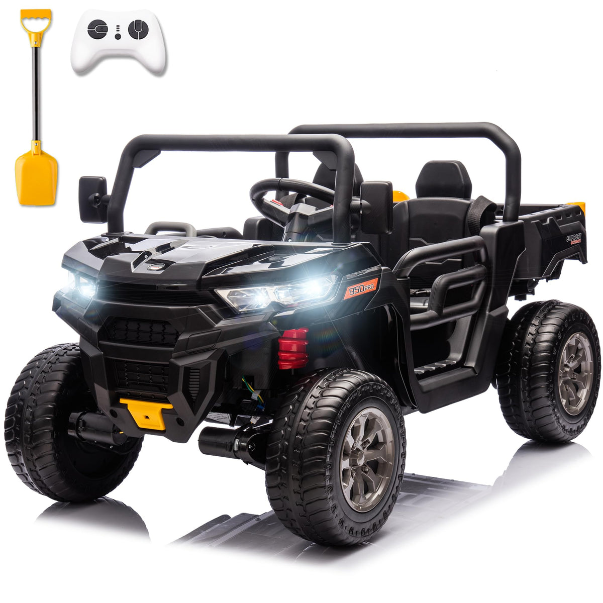 24V Ride on Toys for Kids 4-8, 2 Seater Electric Car with Dump Bed, Red