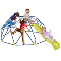 Costzon Kids Climbing Dome with Extended Wavy Slide, 13.3FT Kids Jungle Gym Monkey Bar for Outdoor, Indoor Geometric Dome Climber Playground, Climbing Toys for 3-10 Boys Girls Backyard Gift