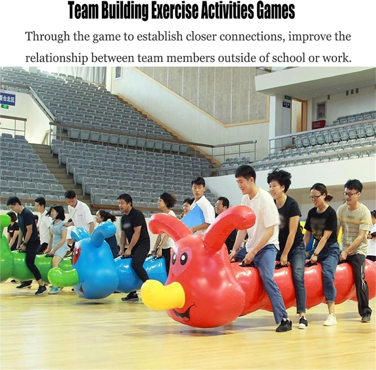 Inflatable Toy Team-Based Cooperative Sports Game 1-Piece Set(Yellow,4 Seats)