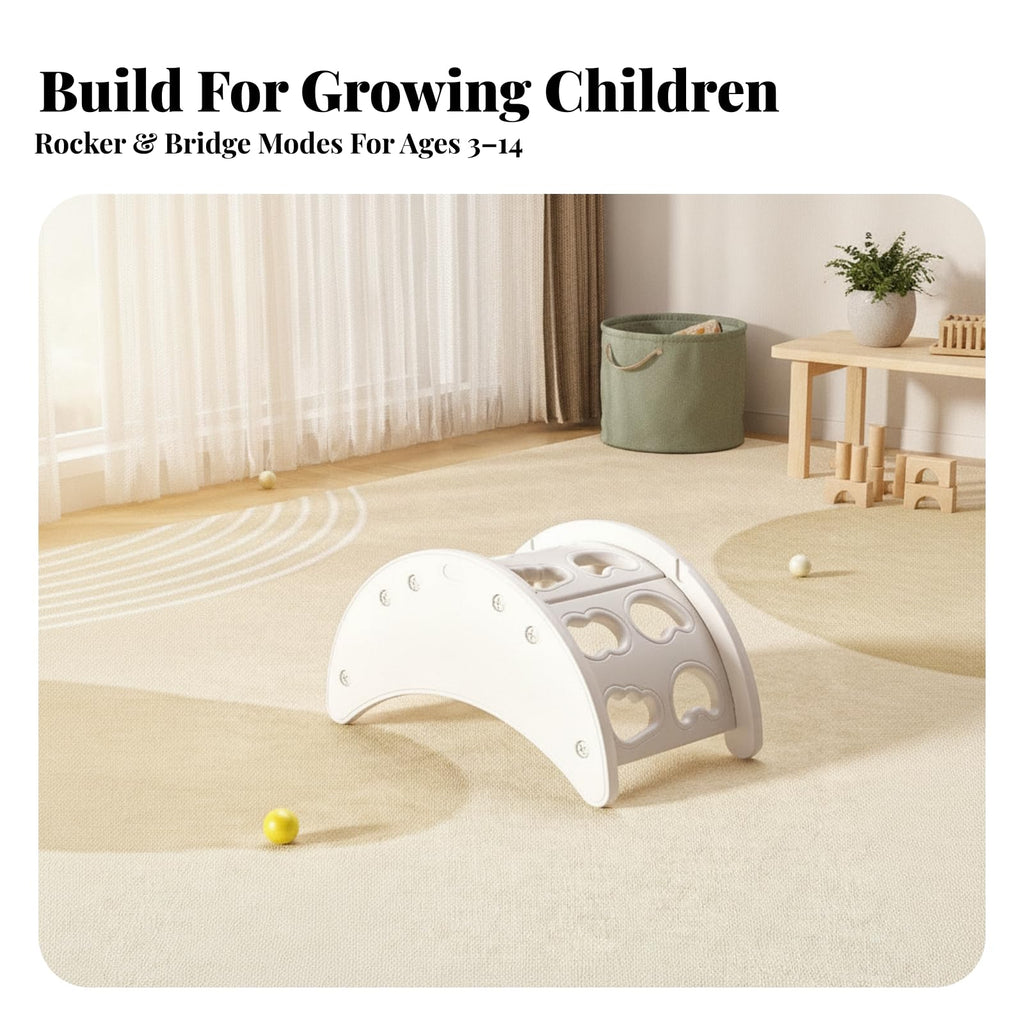 Compact ClimbingArch | Child-Friendly, Rocking Arch, Curved, Toy, for Playroom, Young Children, Kids, Yelloe