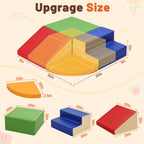 4-Pieces Climbing Toys for Toddlers (XL Size): PU Leather - Soft Play Climbing for Toddlers - Extra Large Foam Climbing Blocks for Crawling and Sliding Indoor Playground for Kids