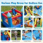 BOUNTECH Inflatable Bounce House Water Slide, Water Bounce House Jump Castle for Kids 3-12 Indoor, Splash Pool, Basketball Hoop, Backyard Fun Water Toys, Blow Up Bouncy Castle with Blower for Outdoor