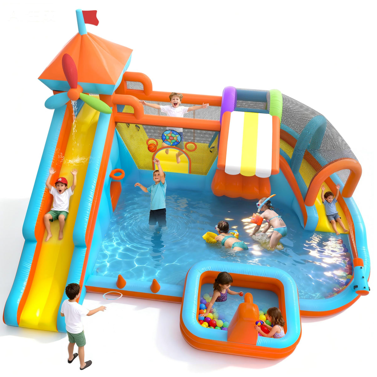 12 in 1 Double Water Slide Bounce House for Big Kids