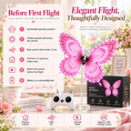 Bionic Flying Butterfly for Weddings, RC Flapping Wing Butterfly Toy with LED Lights, Realistic Display Prop for Wedding Events, Concerts, Parties and Hobby Collectors (B09)