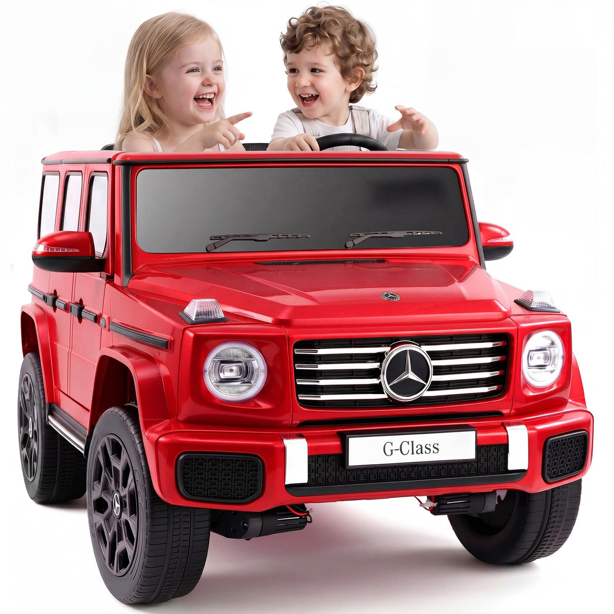 24v Ride on Toys for Big Kids,2 Seater Mercedes Benz G-Class G500 Electric Car for Kids,4WD Ride on Car with Remote Control,carros eléctricos para niños,Bluetooth,Music& Horn,Soft Start,Black